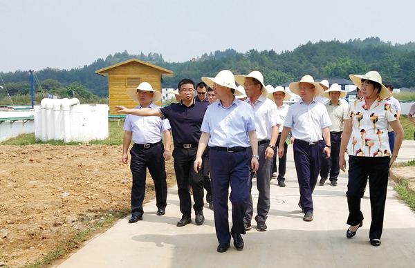 江西省水利廳黨委書記、廳長羅小云視察我司龍南黃沙稀土尾水收集處理廠